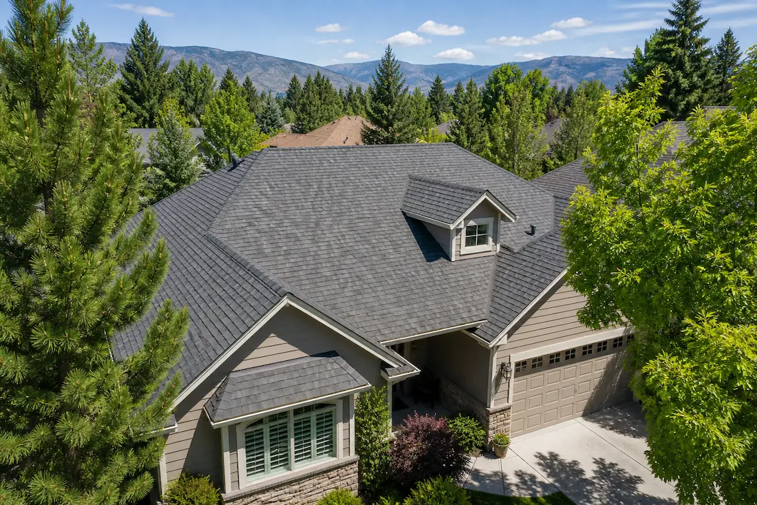 Asphalt shingle roof on a residential home in Reno Nevada