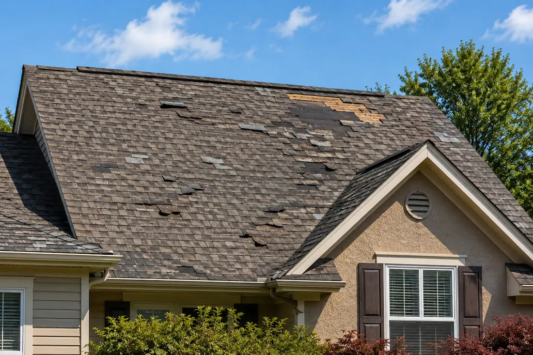 Roof repair and roof replacement comparison on a home in Reno Nevada