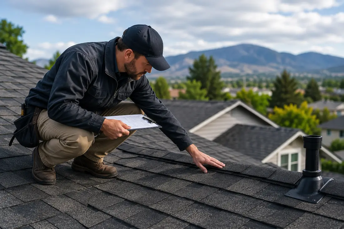 Professional residential roof inspection on a home in Reno Nevada
