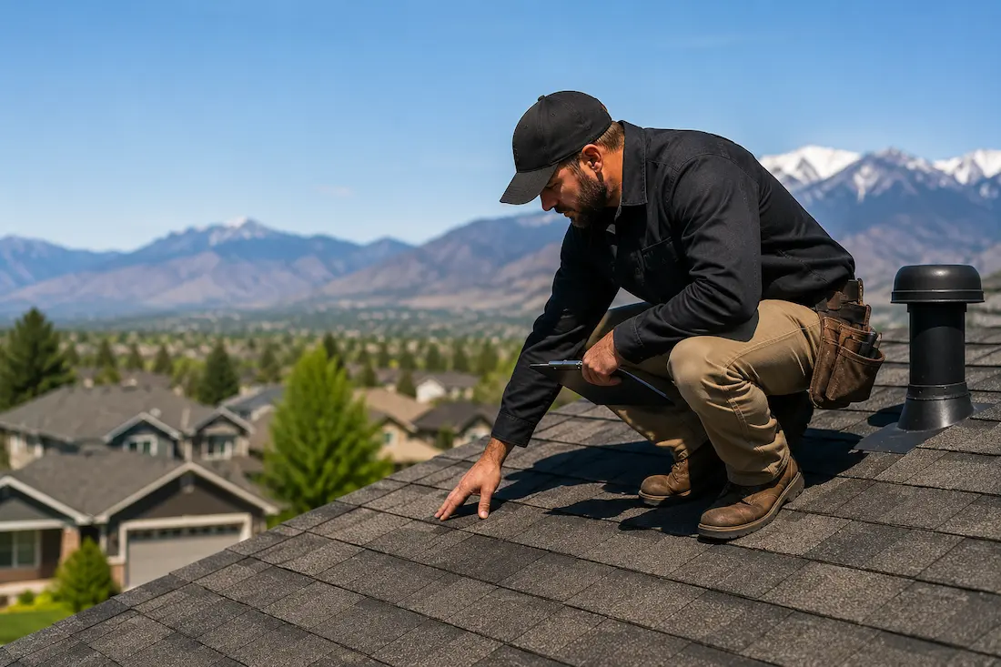Professional roof inspection on a residential home in Reno Nevada