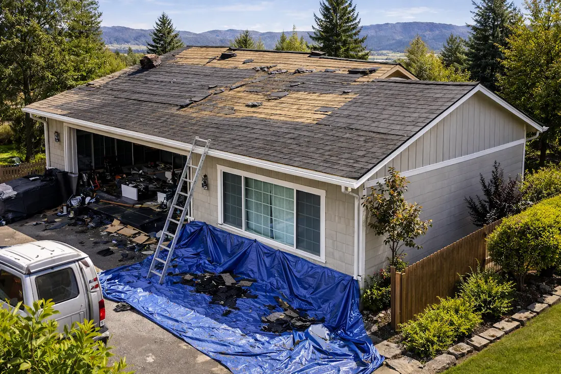 Residential roof replacement project on a home in Reno Nevada